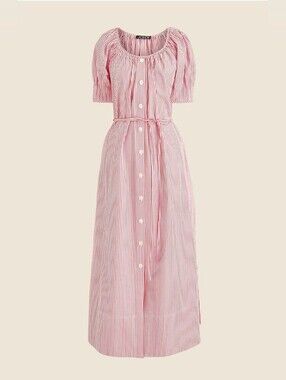 J. Crew Pink and White Striped Maxi Dress